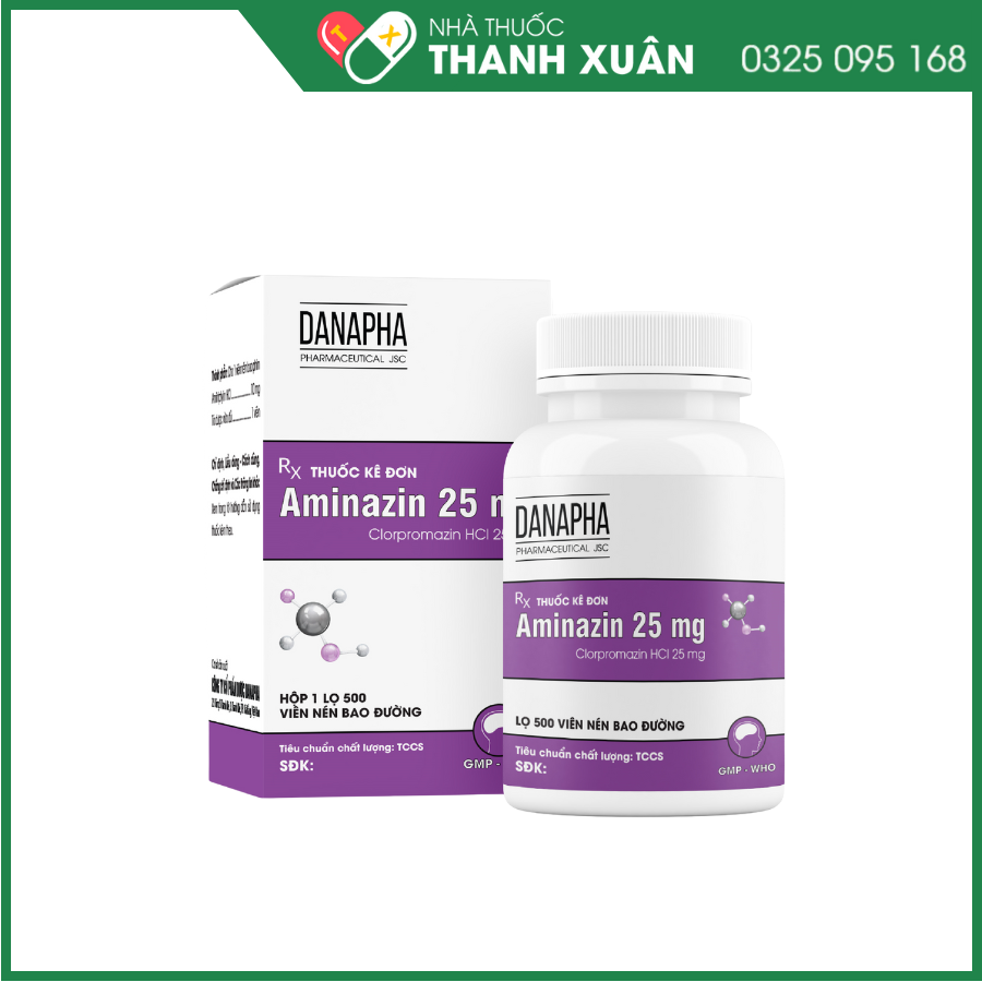 Aminazin 25 mg điều trị các thể tâm thần phân liệt